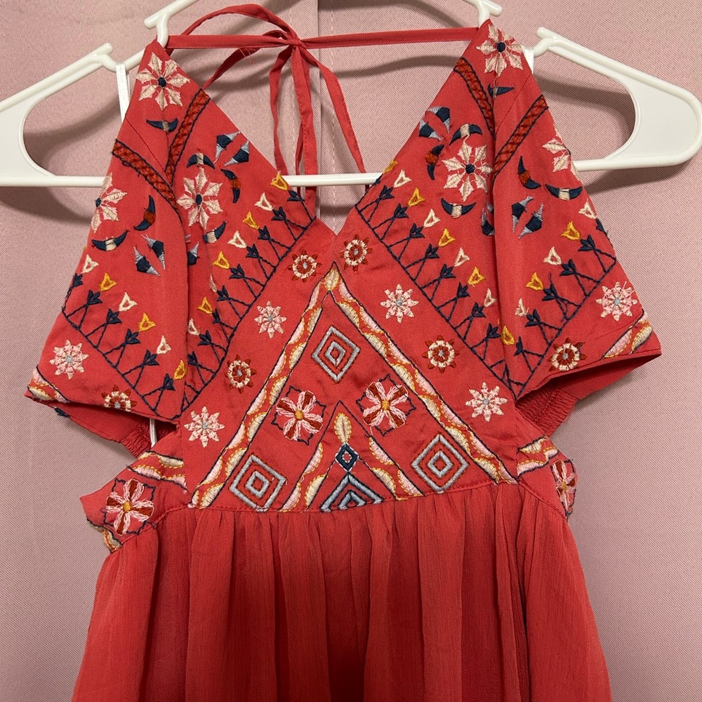 Boho Coral Maxi Dress